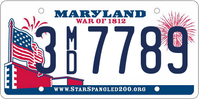 MD license plate 3MD7789