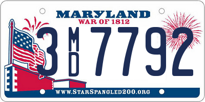MD license plate 3MD7792