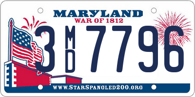 MD license plate 3MD7796