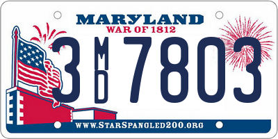 MD license plate 3MD7803