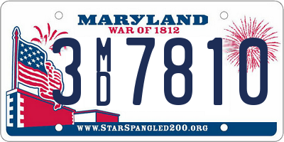 MD license plate 3MD7810