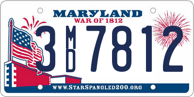 MD license plate 3MD7812