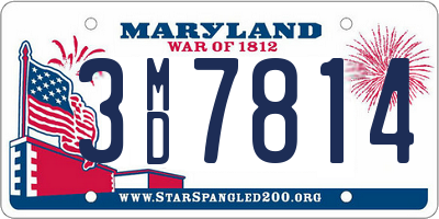 MD license plate 3MD7814