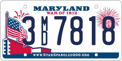 MD license plate 3MD7818