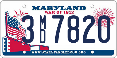 MD license plate 3MD7820