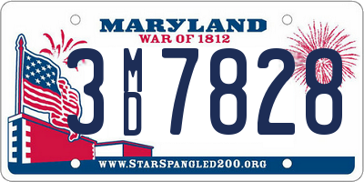 MD license plate 3MD7828