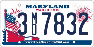 MD license plate 3MD7832