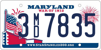 MD license plate 3MD7835