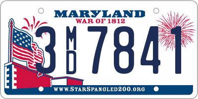 MD license plate 3MD7841