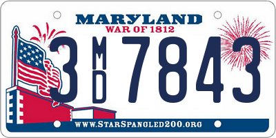 MD license plate 3MD7843