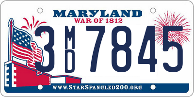 MD license plate 3MD7845