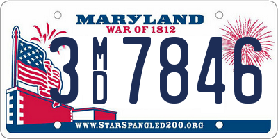 MD license plate 3MD7846