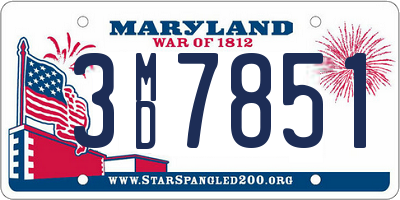 MD license plate 3MD7851