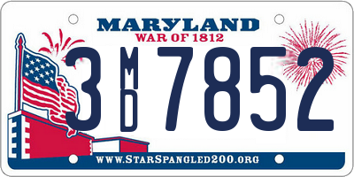 MD license plate 3MD7852