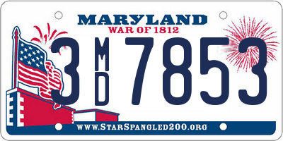 MD license plate 3MD7853