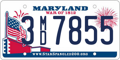 MD license plate 3MD7855