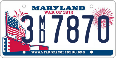 MD license plate 3MD7870