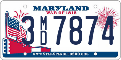MD license plate 3MD7874