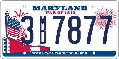 MD license plate 3MD7877