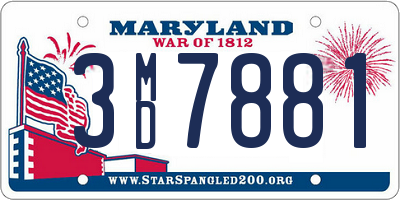 MD license plate 3MD7881