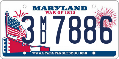 MD license plate 3MD7886