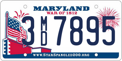 MD license plate 3MD7895