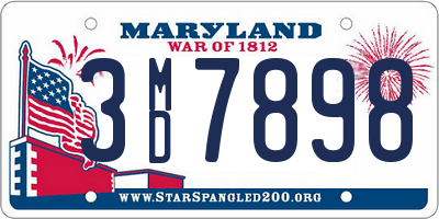 MD license plate 3MD7898