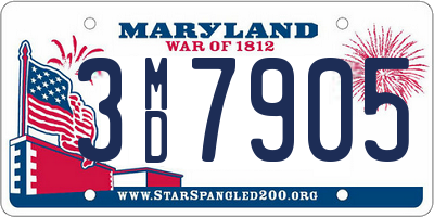 MD license plate 3MD7905