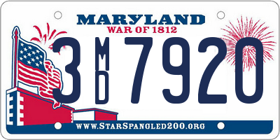 MD license plate 3MD7920