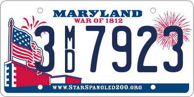 MD license plate 3MD7923
