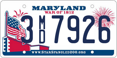 MD license plate 3MD7926