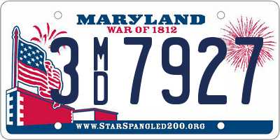 MD license plate 3MD7927