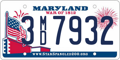 MD license plate 3MD7932