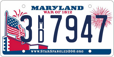 MD license plate 3MD7947