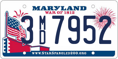 MD license plate 3MD7952