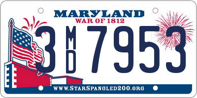 MD license plate 3MD7953