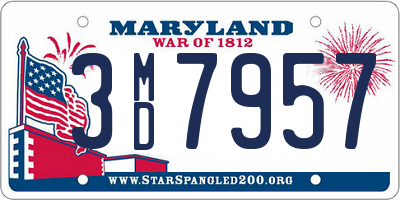 MD license plate 3MD7957