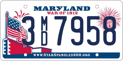 MD license plate 3MD7958
