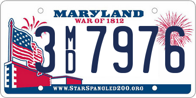 MD license plate 3MD7976