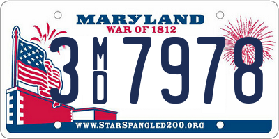 MD license plate 3MD7978