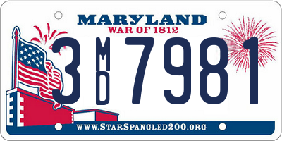 MD license plate 3MD7981