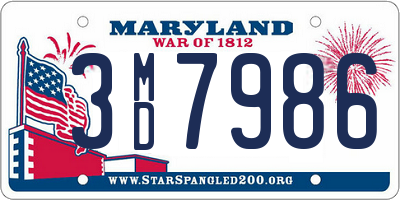 MD license plate 3MD7986