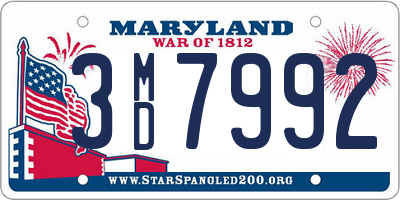 MD license plate 3MD7992