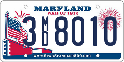 MD license plate 3MD8010