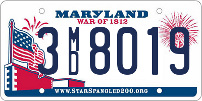 MD license plate 3MD8019