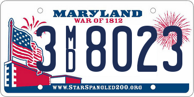 MD license plate 3MD8023