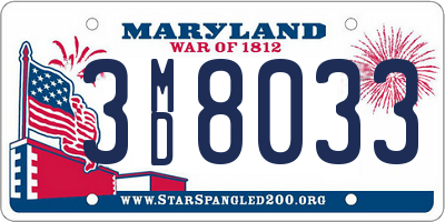 MD license plate 3MD8033