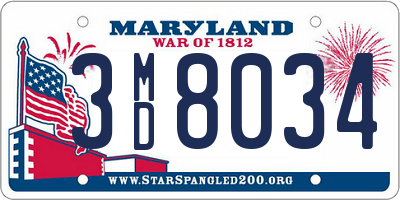 MD license plate 3MD8034