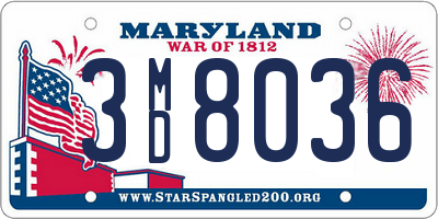 MD license plate 3MD8036