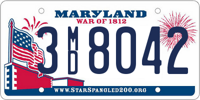 MD license plate 3MD8042